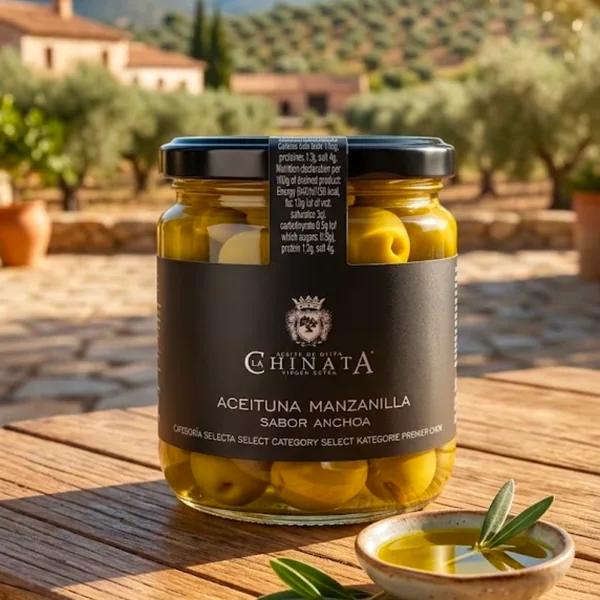Оливки Manzanilla с анчоусом La Chinata