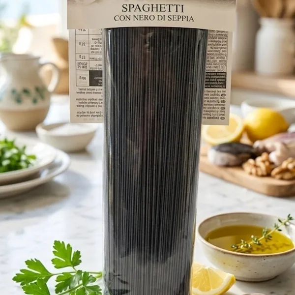 Sapori Italiani, спагетти с чернилами каракатицы